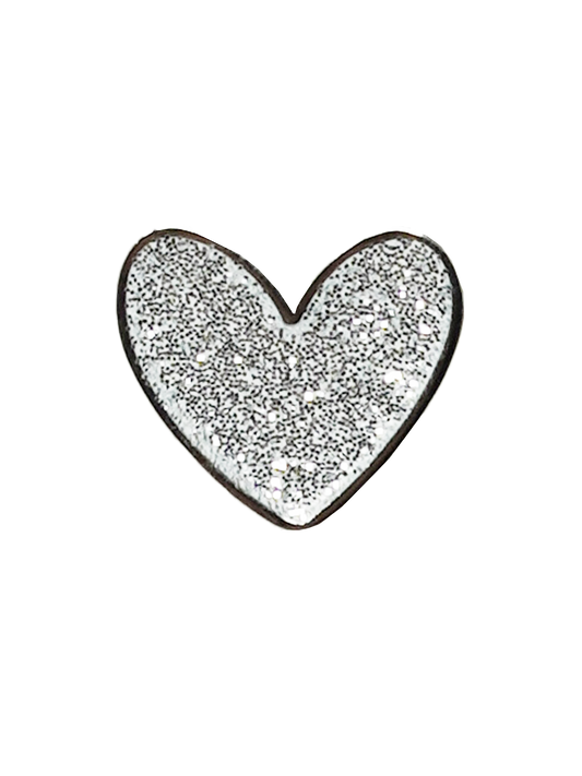 Silber Glitzer Herz Weihnachten Hundehalsband Anhänger